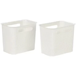 Rangement|Gifi Paniers à linge blancs design perforé 7 L x2