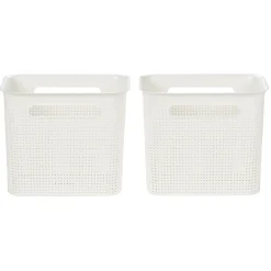 Rangement|Gifi Paniers à linge blancs design perforé 7 L x2