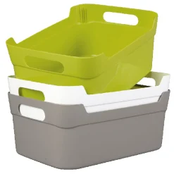 Rangement|Gifi Panière à anses empilable en plastique