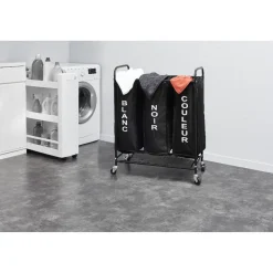 Entretien Du Linge|Gifi Panière 3 en 1 tri du linge à roulettes