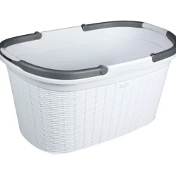Entretien Du Linge|Gifi Panière à linge 35 L blanche effet osier