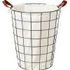 Entretien Du Linge|Gifi Panière à linge acier 48L avec sac en coton lavable Ø30/40xH50cm