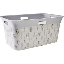 Entretien Du Linge|Gifi Panière à linge blanc et gris 40L