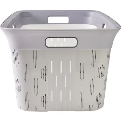 Entretien Du Linge|Gifi Panière à linge blanc et gris 40L