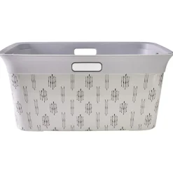 Entretien Du Linge|Gifi Panière à linge blanc et gris 40L