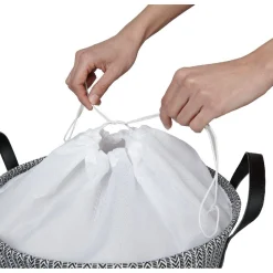 Entretien Du Linge|Gifi Panière à linge canvas noir et blanc