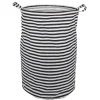 Entretien Du Linge|Gifi Panière à linge 75L blanc rayé noir Ø40xH60cm