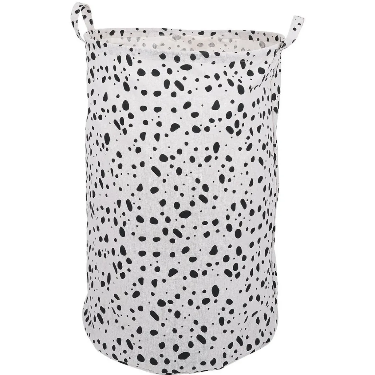 Entretien Du Linge|Gifi Panière à linge 75L blanc tacheté noir Ø40xH60cm