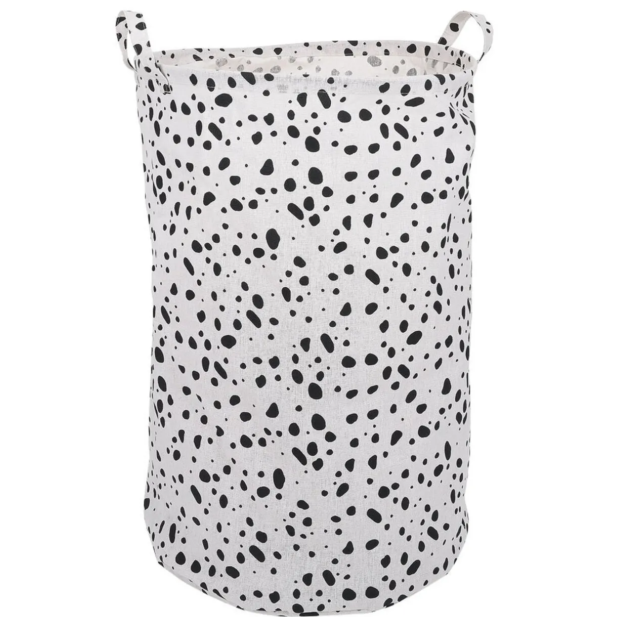 Entretien Du Linge|Gifi Panière à linge 75L blanc tacheté noir Ø40xH60cm