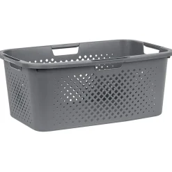 Entretien Du Linge|Gifi Panière à linge 40L en plastique gris