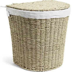 Entretien Du Linge|Gifi Panière à linge 43L 36xH40x30cm jonc de mer beige