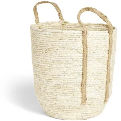 Entretien Du Linge|Gifi Panière à linge ronde 43L Ø36xH40cm en fibre de maïs beige