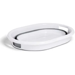 Entretien Du Linge|Gifi Panière à linge rétractable 54x23x39cm plastique blanc et gris