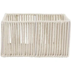 Rangement|Gifi Panière ajouré acier et conton beige - 30x20xH15cm Taille S