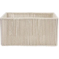 Rangement|Gifi Panière ajouré acier et conton beige - 40x30xH20cm Taille L