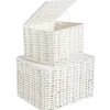 Rangement|Gifi Panière avec couvercle blanche x2