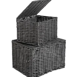 Rangement|Gifi Panière avec couvercle grise x2