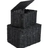 Rangement|Gifi Panière avec couvercle noire x2