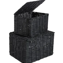 Rangement|Gifi Panière avec couvercle noire x2