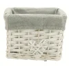 Rangement|Gifi Paniére blanc&gris osier et tissu