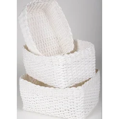 Rangement|Gifi Panière blanche tressée x3