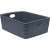 Entretien Du Linge|Gifi Panière bleue effet tressé 10 L