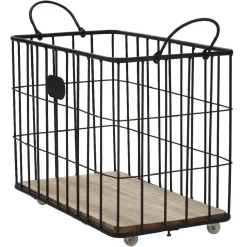 Rangement|Gifi Panière bois/métal taille M