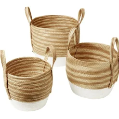 Rangement|Gifi Panière Bora blanc naturel Ø28 x H25 cm