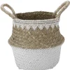 Rangement|Gifi Panière boule en jute bicolore blanc naturel petit modèle