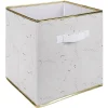 Rangement|Gifi Panière Box Cube effet marbre 31x29x31cm blanc et doré