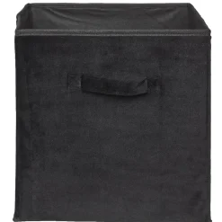 Rangement|Gifi Panière Box Cube effet velours 31x29x31cm noir