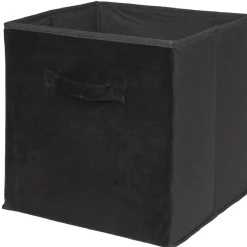 Rangement|Gifi Panière Box Cube effet velours 31x29x31cm noir