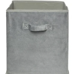 Rangement|Gifi Panière Box Cube effet velours 31x29x31cm gris