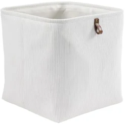Rangement|Gifi Panière Box Cube effet velours 31x31x31cm blanc