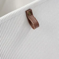 Rangement|Gifi Panière Box Cube effet velours 31x31x31cm blanc