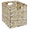 Rangement|Gifi Panière Box Cube jacinthe d'eau naturel et blanc