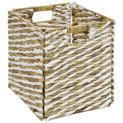 Rangement|Gifi Panière Box Cube jacinthe d'eau naturel et blanc