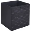 Rangement|Gifi Panière Box Cube symbole traits horizontaux noirs et blanc 31x29x31cm