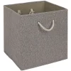 Rangement|Gifi Panière Box Cube tissé gris avec anse en corde