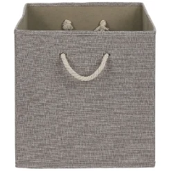 Rangement|Gifi Panière Box Cube tissé gris avec anse en corde