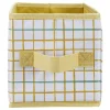 Rangement|Gifi Panière Box Cube 15x29x15cm imprimé carreau jaune et vert
