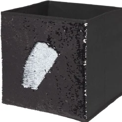 Rangement|Gifi Panière Box Cube 31x29x31cm sequins noir