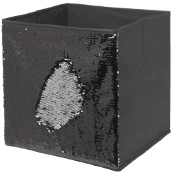 Rangement|Gifi Panière Box Cube 31x29x31cm sequins noir