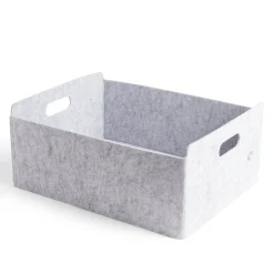 Rangement|Gifi Panière coton effet feutrine 39x30,5x17cm gris
