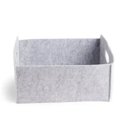 Rangement|Gifi Panière coton effet feutrine 31x25x15cm gris