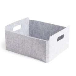 Rangement|Gifi Panière coton effet feutrine 31x25x15cm gris