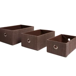 Rangement|Gifi Panière déco pliable chocolat X3