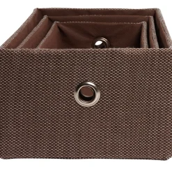 Rangement|Gifi Panière déco pliable chocolat X3