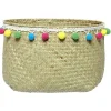 Rangement|Gifi Panière décor pompons multicolores Ø24xH24 cm