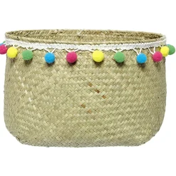 Rangement|Gifi Panière décor pompons multicolores Ø24xH24 cm